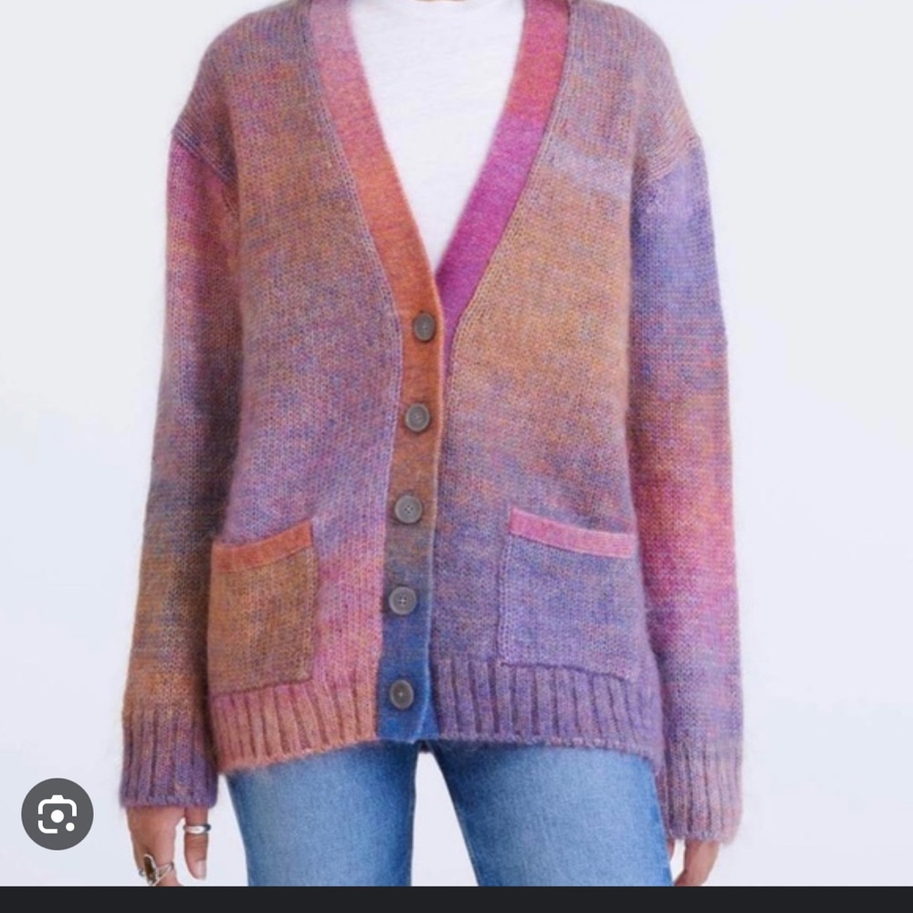 ReDone 90’s space dye rainbow cardigan
